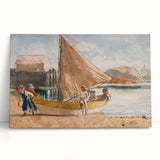 Realism Art Prints - Summertime by Winslow Homer Coastal Boat Scene Art