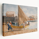Realism Art Prints - Summertime by Winslow Homer Coastal Boat Scene Art
