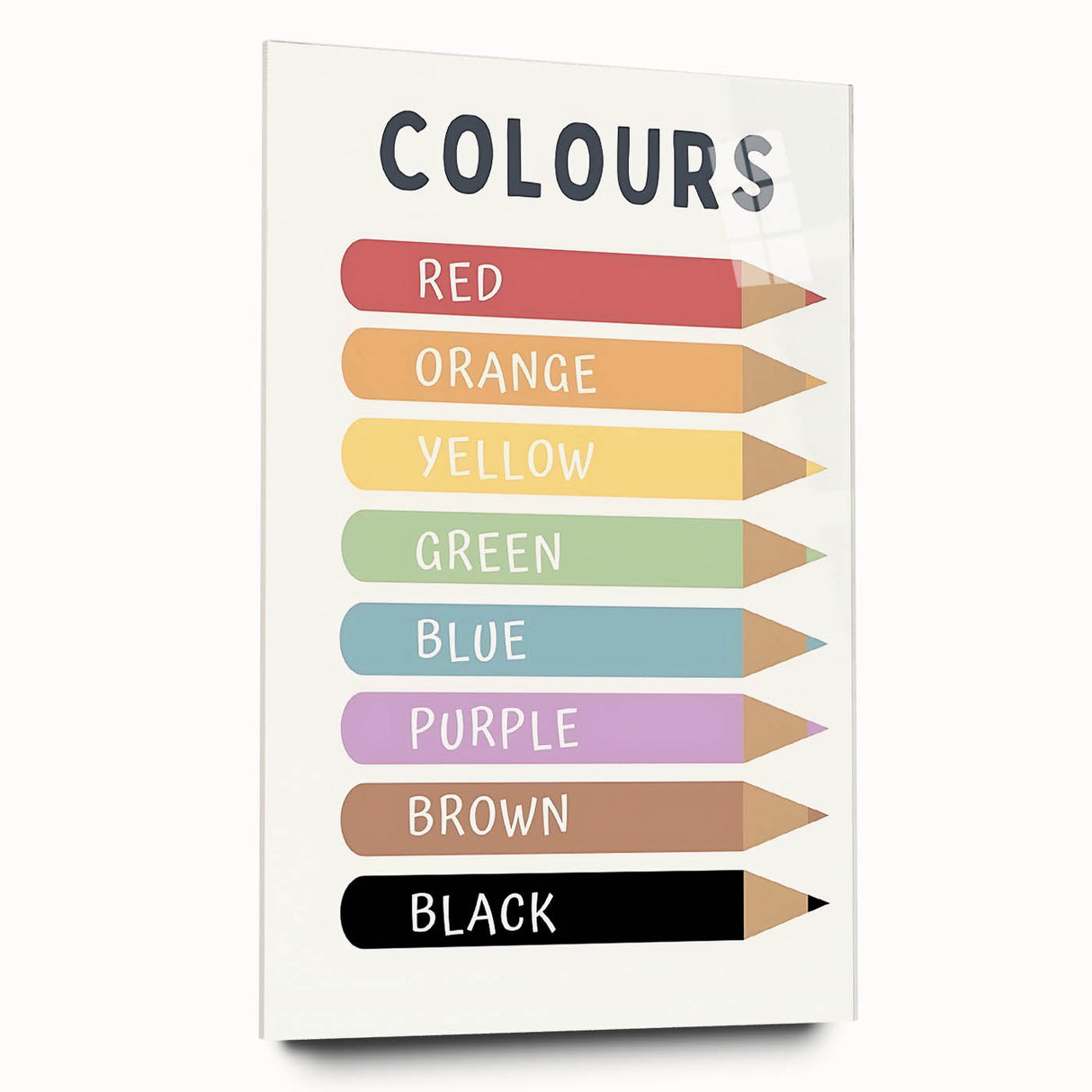 Educational Nursery Wall Decor - Color Name Pencil Chart