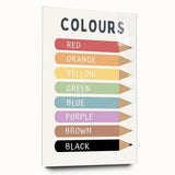 Educational Nursery Wall Decor - Color Name Pencil Chart