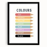 Educational Nursery Wall Decor - Color Name Pencil Chart