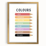 Educational Nursery Wall Decor - Color Name Pencil Chart
