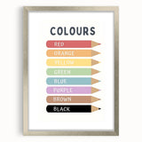 Educational Nursery Wall Decor - Color Name Pencil Chart
