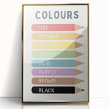 Educational Nursery Wall Decor - Color Name Pencil Chart