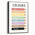 Educational Nursery Wall Decor - Color Name Pencil Chart