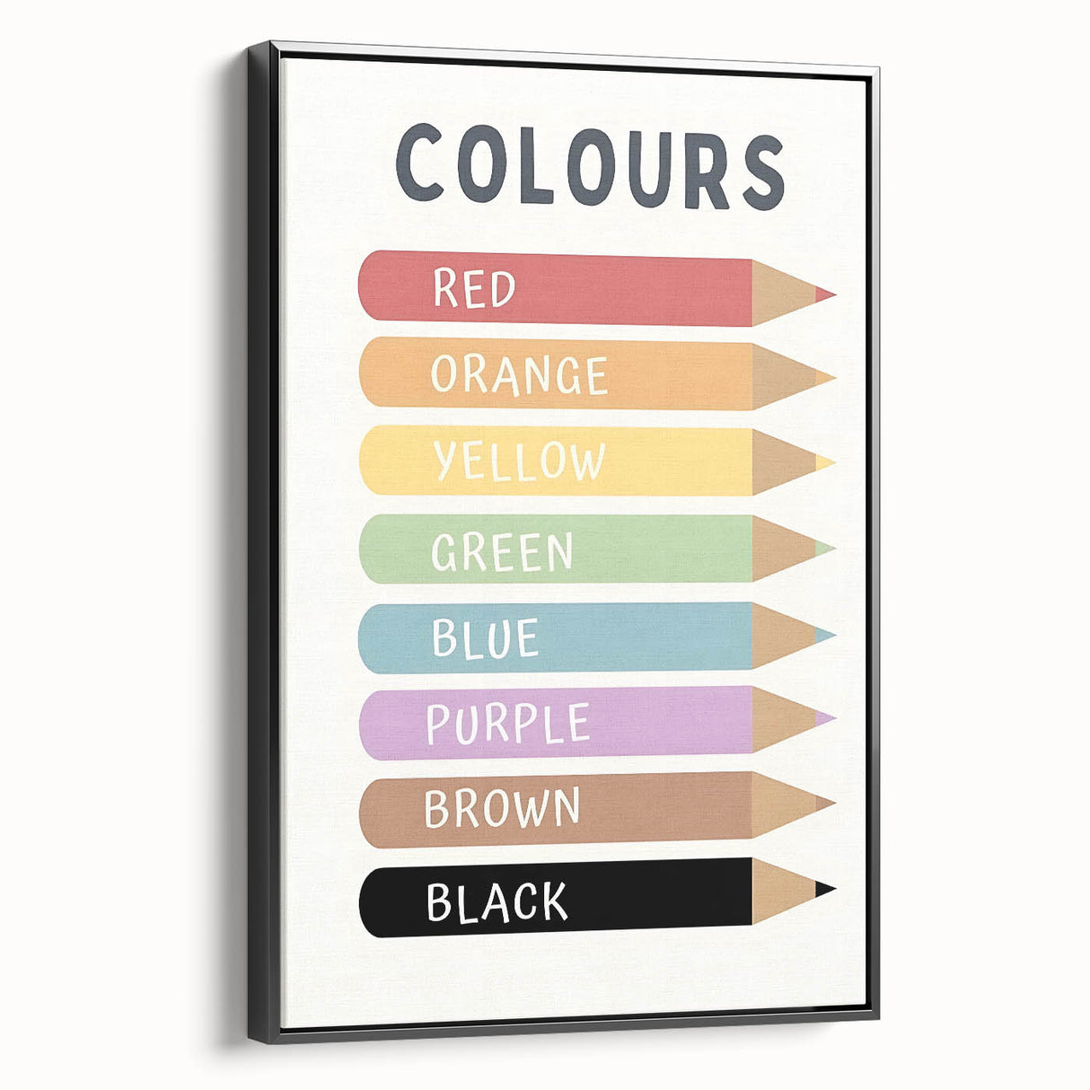 Educational Nursery Wall Decor - Color Name Pencil Chart