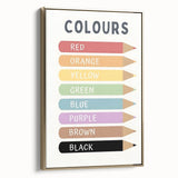 Educational Nursery Wall Decor - Color Name Pencil Chart