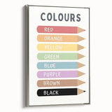 Educational Nursery Wall Decor - Color Name Pencil Chart