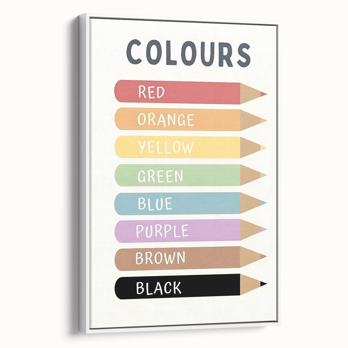 Educational Nursery Wall Decor - Color Name Pencil Chart