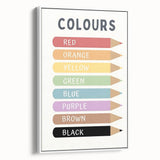 Educational Nursery Wall Decor - Color Name Pencil Chart