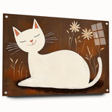 Girls Bedroom Art – Minimalist Cute Cat Illustration Wall Print