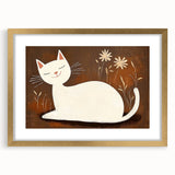 Girls Bedroom Art – Minimalist Cute Cat Illustration Wall Print