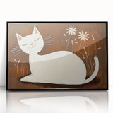 Girls Bedroom Art – Minimalist Cute Cat Illustration Wall Print