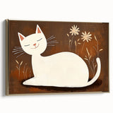 Girls Bedroom Art – Minimalist Cute Cat Illustration Wall Print