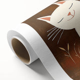 Girls Bedroom Art – Minimalist Cute Cat Illustration Wall Print