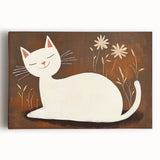 Girls Bedroom Art – Minimalist Cute Cat Illustration Wall Print