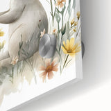 Bunny in Meadow Nursery Wall Art - Baby Room & Kids Decor