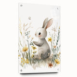 Bunny in Meadow Nursery Wall Art - Baby Room & Kids Decor