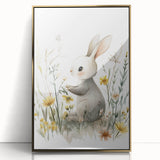 Bunny in Meadow Nursery Wall Art - Baby Room & Kids Decor