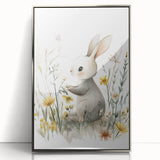 Bunny in Meadow Nursery Wall Art - Baby Room & Kids Decor