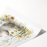 Bunny in Meadow Nursery Wall Art - Baby Room & Kids Decor