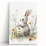 Bunny in Meadow Nursery Wall Art - Baby Room & Kids Decor
