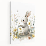 Bunny in Meadow Nursery Wall Art - Baby Room & Kids Decor