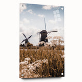 Large abstract wall art depicting autumn colors on acrylic glass, ideal for bedroom or dining room decor.