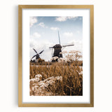 Extra large abstract art print featuring textured autumnal hues in a gold frame, ideal for living room decor.