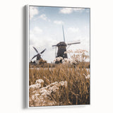 Vintage poster art of a colorful autumn scene on a large framed canvas, suitable for living room walls.