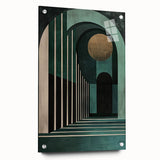 Emerald Archway Wall Art – Luxurious Geometric Dining Print