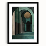Emerald Archway Wall Art – Luxurious Geometric Dining Print