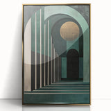 Emerald Archway Wall Art – Luxurious Geometric Dining Print