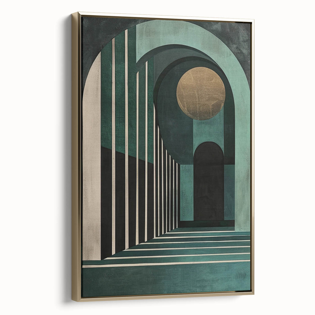 Emerald Archway Wall Art – Luxurious Geometric Dining Print