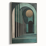 Emerald Archway Wall Art – Luxurious Geometric Dining Print