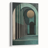 Emerald Archway Wall Art – Luxurious Geometric Dining Print