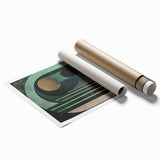 Emerald Archway Wall Art – Luxurious Geometric Dining Print