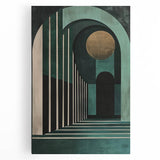 Emerald Archway Wall Art – Luxurious Geometric Dining Print