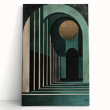 Emerald Archway Wall Art – Luxurious Geometric Dining Print