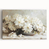 Abstract floral wall art on stretched canvas showcasing vibrant colors and intricate designs, perfect for modern home decor. Ideal for enhancing any living space.