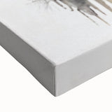 Close-up of a vibrant abstract landscape wall art piece on stretched canvas, showcasing rich colors and textured details, perfect for modern home decor.