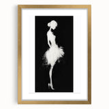 Abstract figurative art frame with a gold mat, showcasing a modern design that enhances any decor. Perfect for adding elegance to living spaces or galleries.