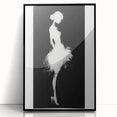 Framed abstract figurative art piece in black acrylic, showcasing dynamic shapes and fluid lines, perfect for modern home decor. Stylish front view emphasizes its contemporary design and artistic flair.