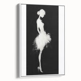 Abstract figurative framed canvas artwork showcasing vibrant colors and dynamic shapes, displayed against a white background, highlighting its modern aesthetic.