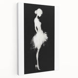 Abstract figurative stretched canvas artwork displayed from a side view, showcasing vibrant colors and unique shapes, ideal for modern home decor.