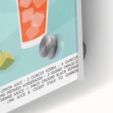 Large abstract wall art on acrylic glass featuring mid-century modernist style, ideal for dining room decor.