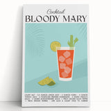 Large black and white stretched canvas featuring a minimalist design of food and drinks, ideal for kitchen wall art.