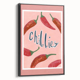 Black and white framed canvas featuring a vintage poster of assorted fruits, ideal for bedroom wall art.