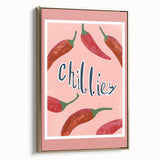 Framed canvas featuring a vintage poster art of assorted fruits in black, ideal for bedroom wall decor.