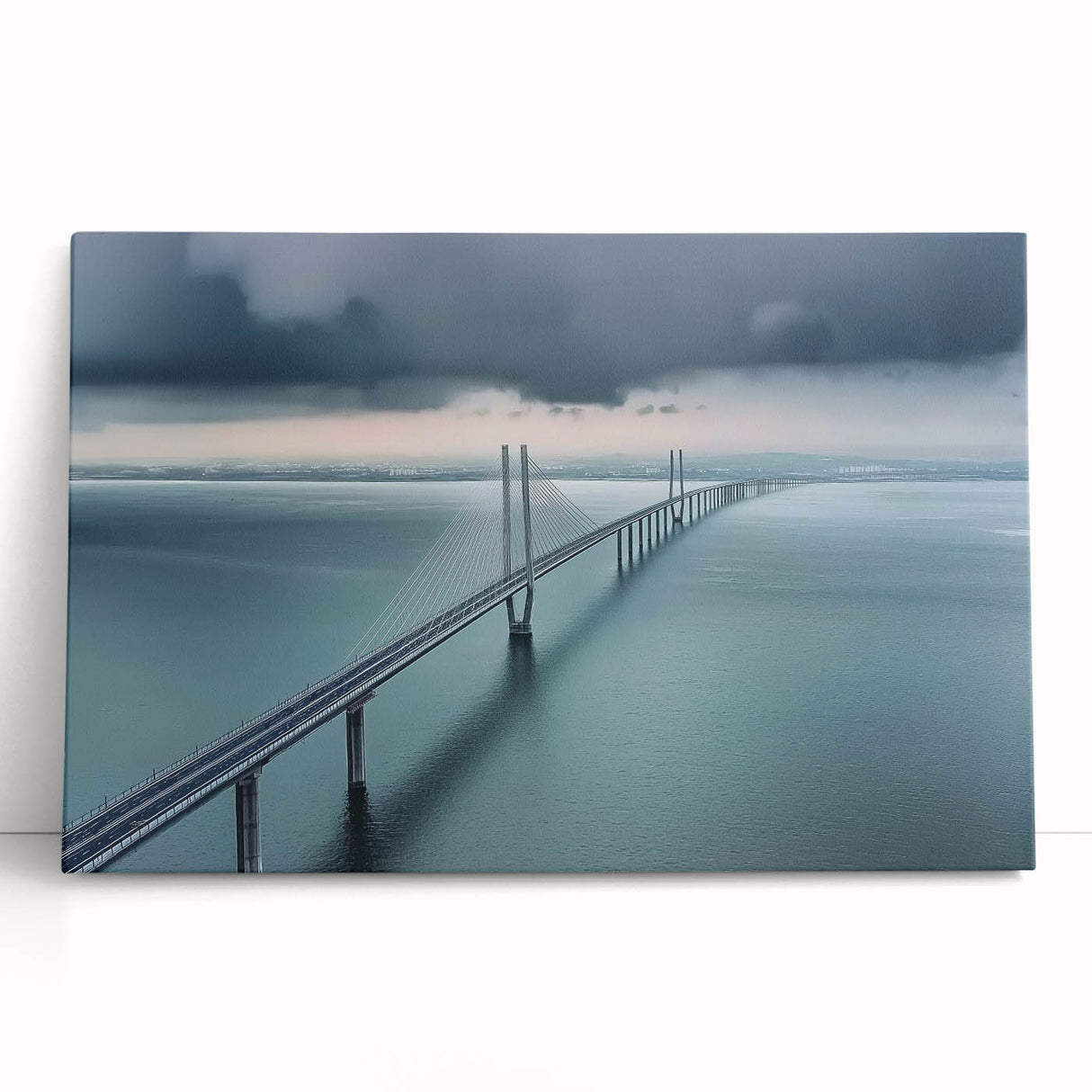 Landscape canvas art depicting a serene bridge scene, showcasing vibrant colors and intricate details, perfect for home decor or office enhancement. Ideal for art lovers seeking a calming aesthetic.